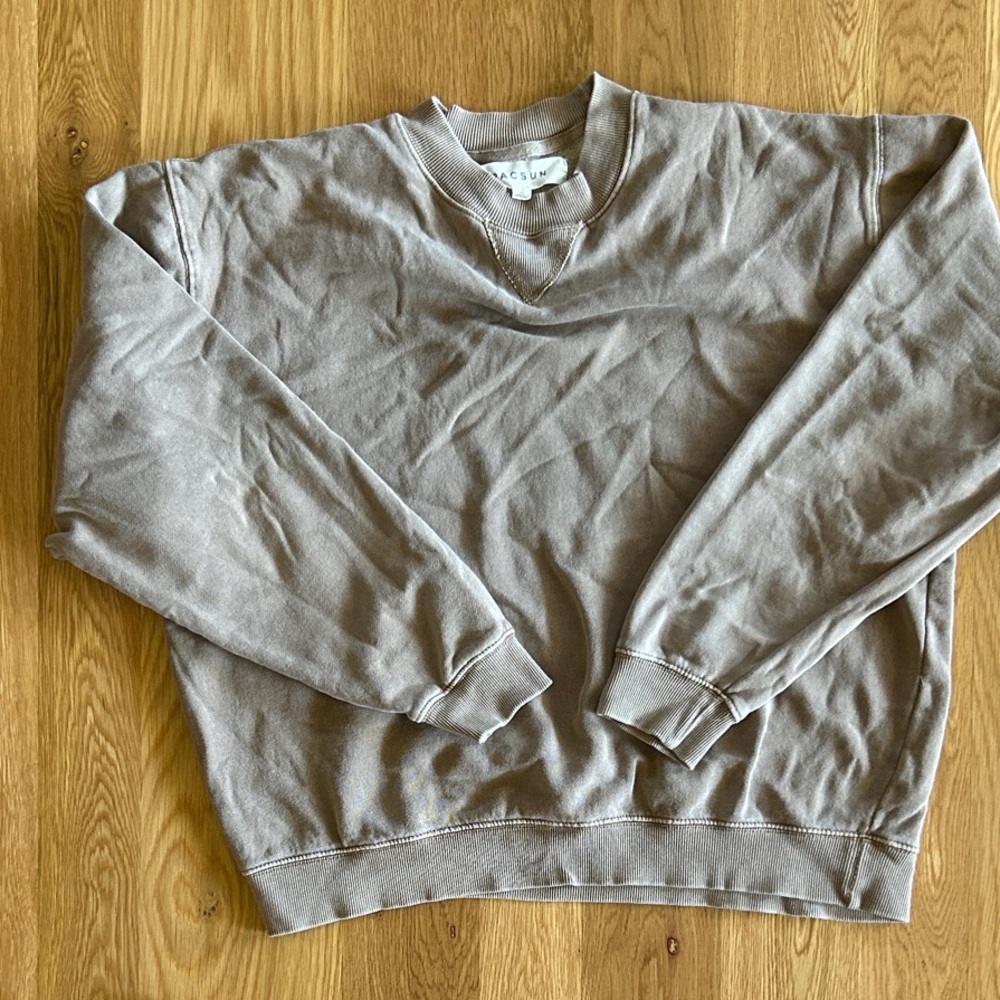 PacSun Men's Taupe Crewneck Sweater
